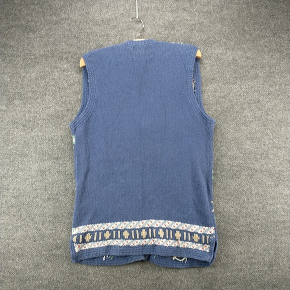 Portraits by Northern Isles Women's Sweater Vest Blue Small Sleeveless Hand Knit - Picture 5 of 11